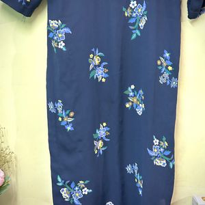 Navy Blue Straight Kurta