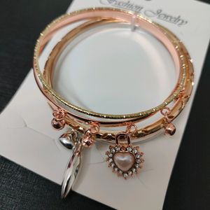 4 Bangle Set With Charms