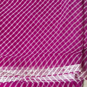 Chiffon Pink Laheriya Saree