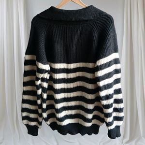 Striped Knitted Cardigan