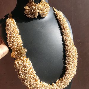 Gold Toned Moti Necklace