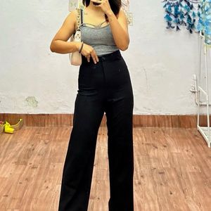 Tailored Black Korean Trousers