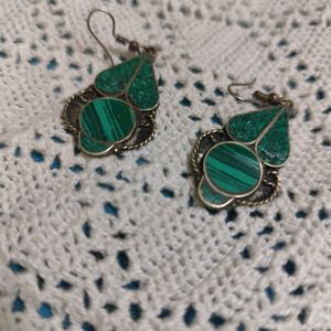 Antique Tibetan Green Danglers