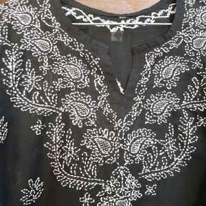 Black Chikan Short Kurti