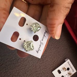 Silver Square Studs Never Used