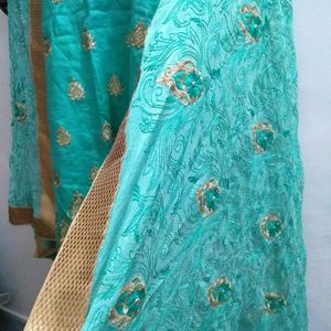 Stiched Suit With Salwar And Embroidered Dupatta