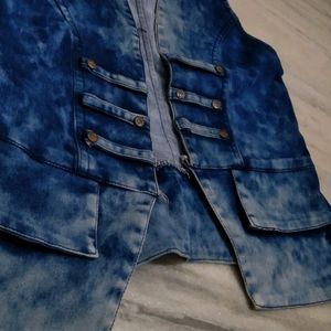 Denim Half Jacket For Ethnic Wear Women