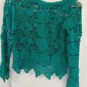 Sea Green Crochet Top