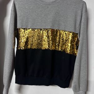 Shein Sequin Color Block Pullover