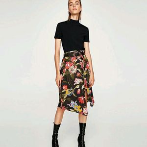 Zara Floral Midi Skirt