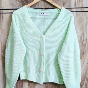 Light Green Cardigan Size-38