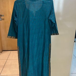 Blue Chanderi Kurta