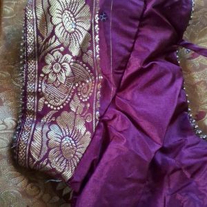 Golden Colour Saree With Full Zari Work