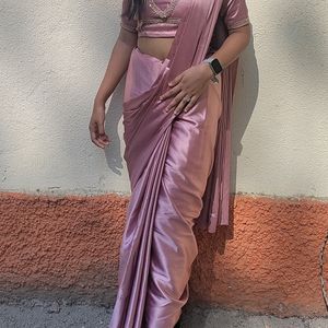 Saree With Designer Ready To Wear Blouse