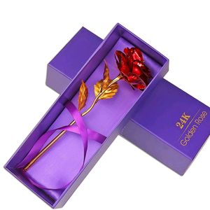 Gold Plated Artificial Flower with Red Rose and Lo