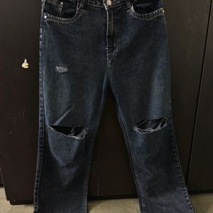 Damaged Style Grey Jeans