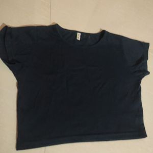 Navy Blue Crop Top