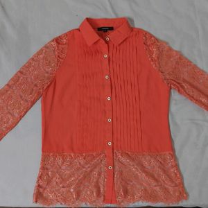 Madame Laced Coral Coloured Top