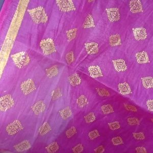 Women Printed Pink Dupatta