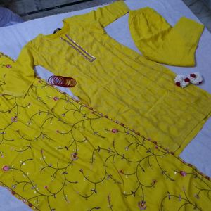 Pakistani Duppta Kurta Set Yellow 🧡