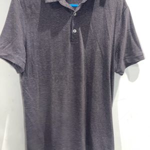 Grey Polo Neck T-shirt