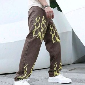 FLAMEUP HAND-PAINTED BAGGY JEANS