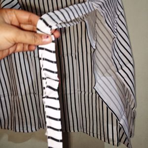 Black & White Strip Design Skirt