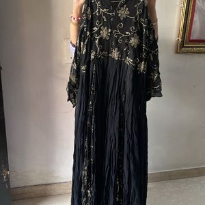 Black Golden Ethnic Gown