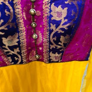 "Radiant Yellow & Purple Anarkali