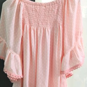 Baby Pink Off Shoulder Top