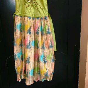 Multicoloured Long Frock For 6-8yr Girls