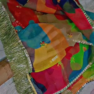 Most Demanding Multicolour Rajputi Odhna  Handwork