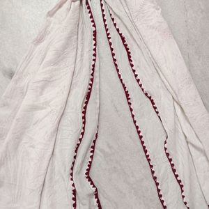 Floral White Dupatta