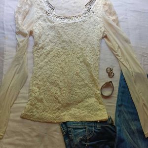 BEDAZZLED White Fitted Top