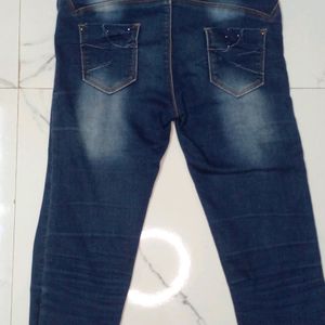 Blue Knee Length Jeans