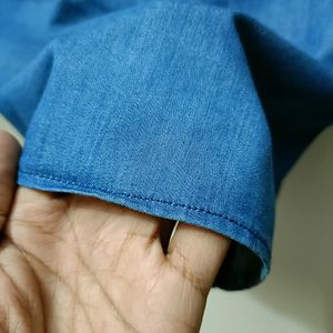 Men's Denim Short Kurta