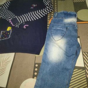 Kids Jeans And Sweater Set