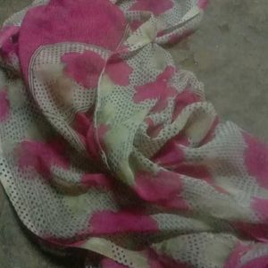 Pink And White Colour Dupatta