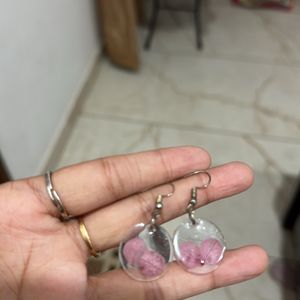 Pink Flowers Earrings