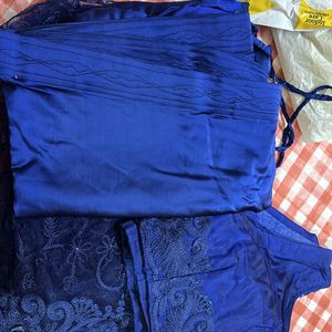 Navy Blue Pre Stitched Saree