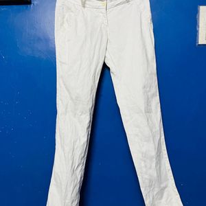 White Branded Cotton Pant🩵