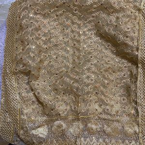 Designer Net Golden Dupatta