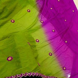 Green Purple Wedding Long Frock 💚💜