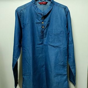 Men's Denim Short Kurta