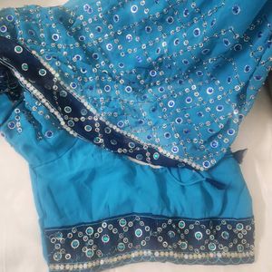 Full Heavy Embroidery Party Wear Saree