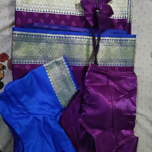 Pure Jamabar  Katan Banarasi With 2 Blouses