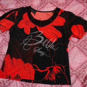 Red party wear top