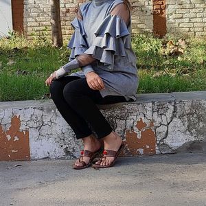 Grey Colour Dress Woolen