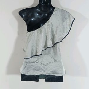 Silver Plain Asymmetrical Top (Women)