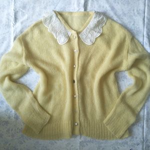 Yellow Knitted Cardigan